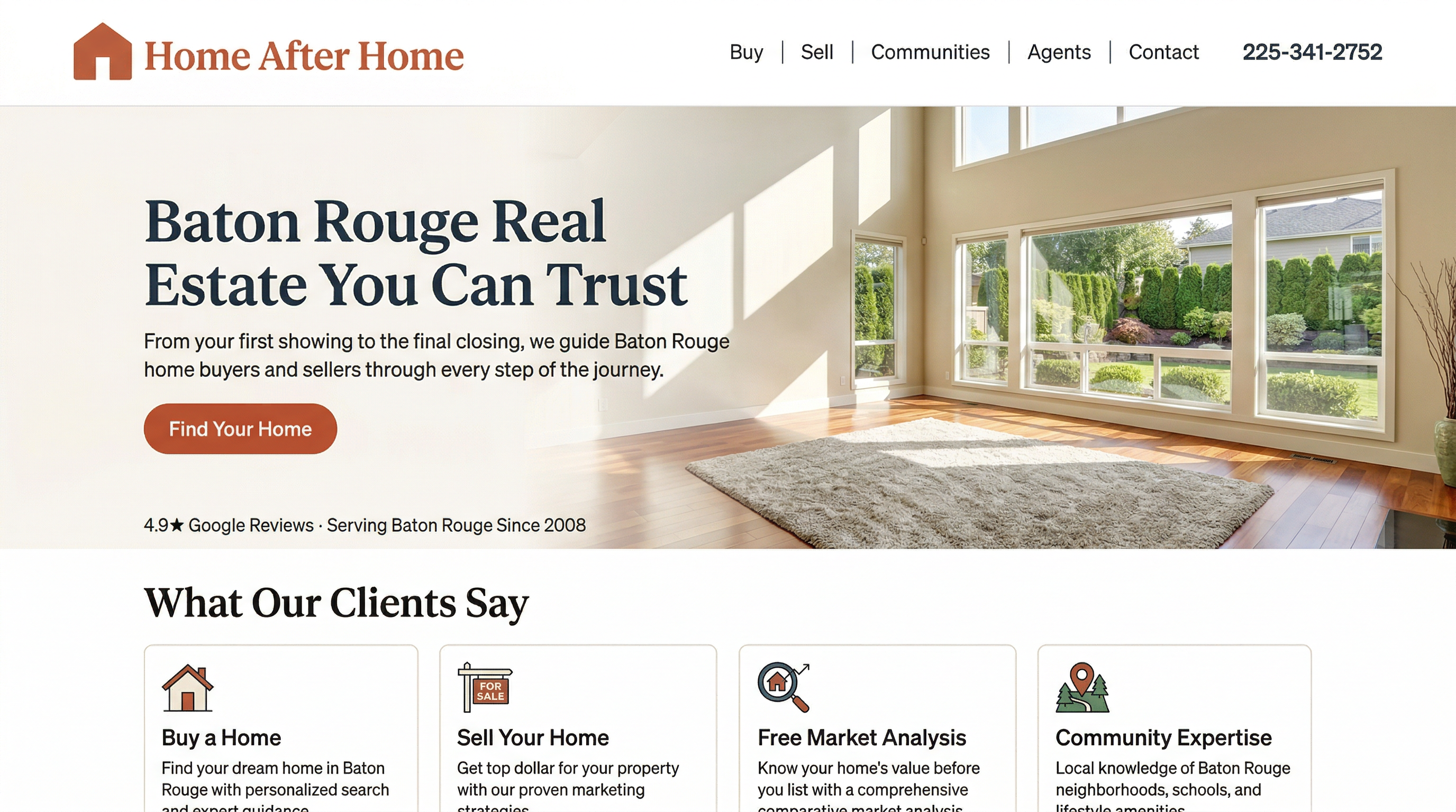 Home After Home Real Estate Agency website preview
