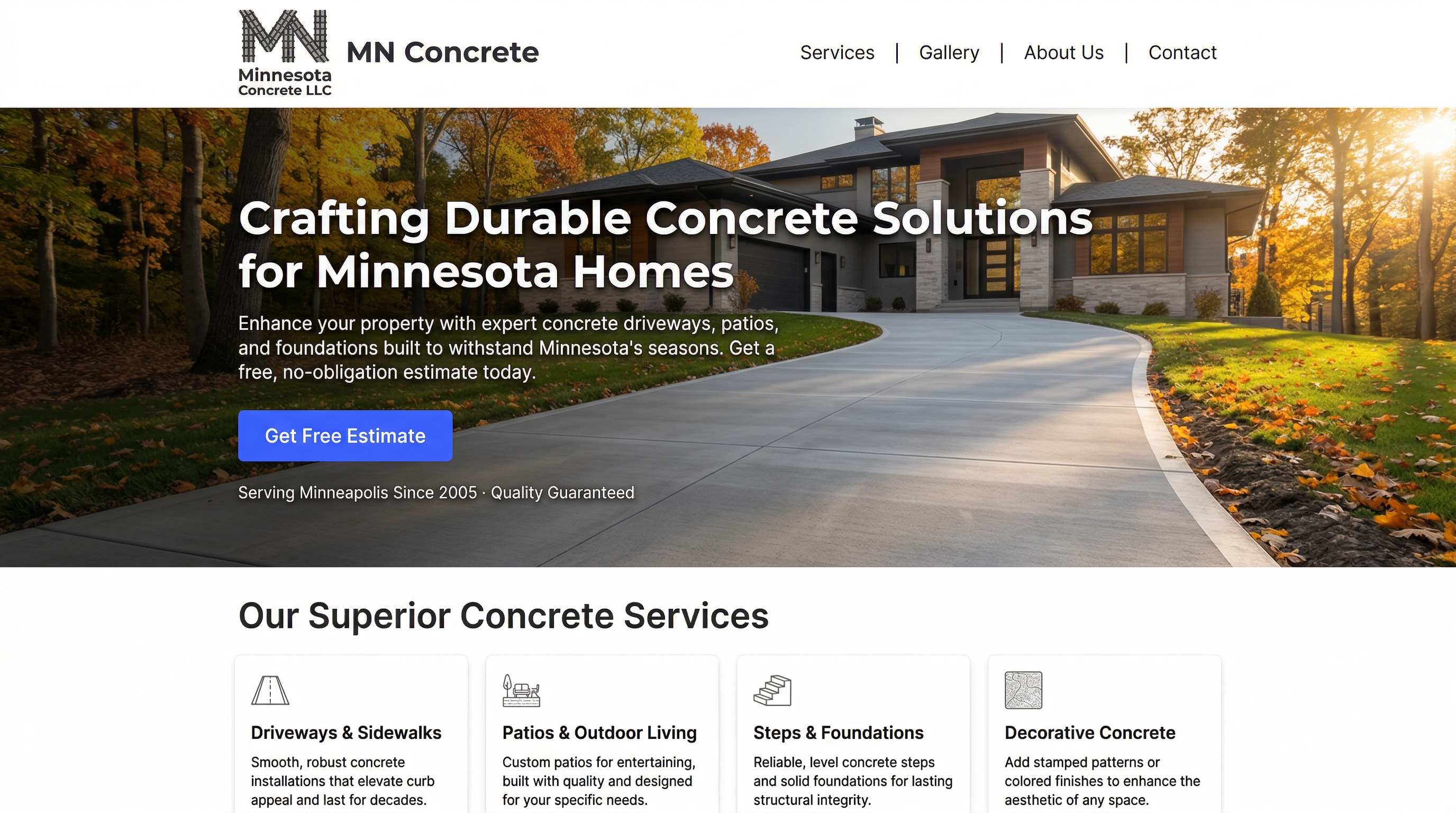 Minnesota Concrete LLC website preview