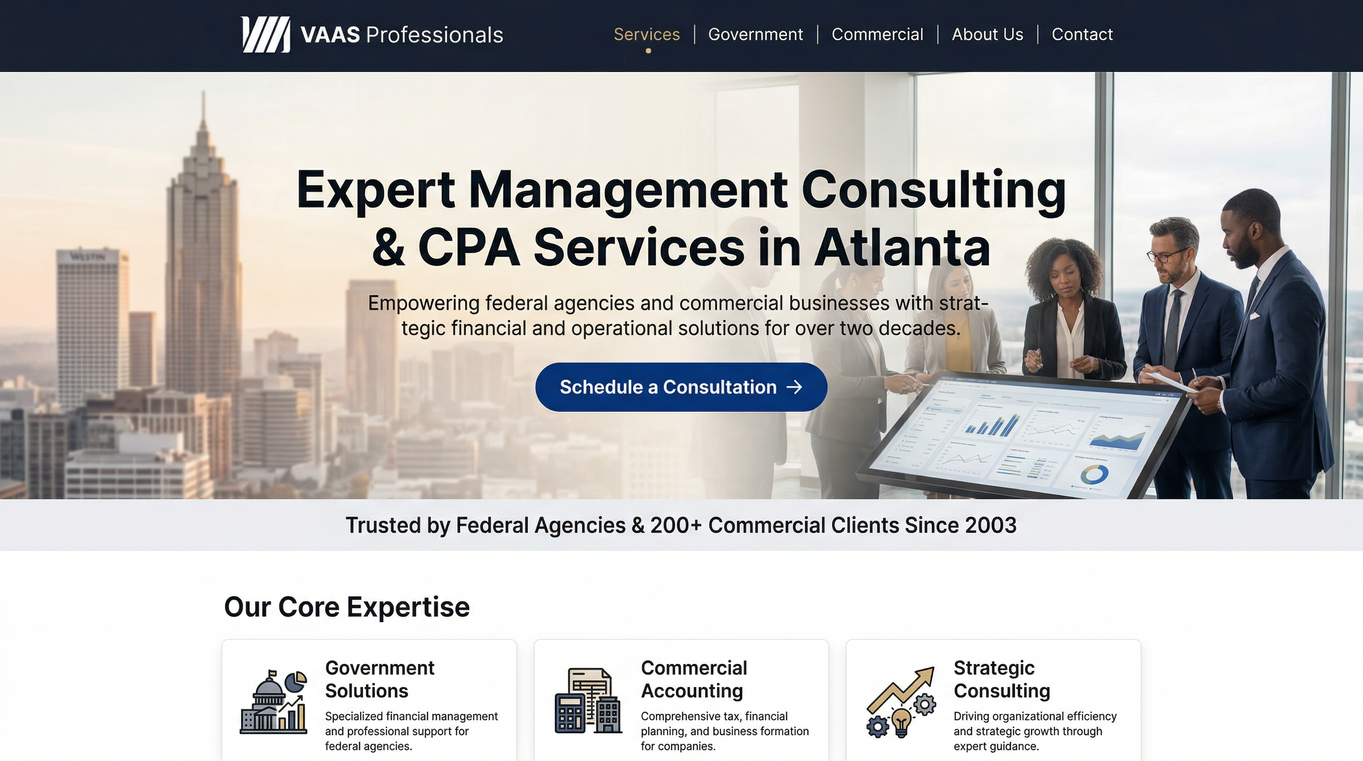 VAAS Professionals website preview