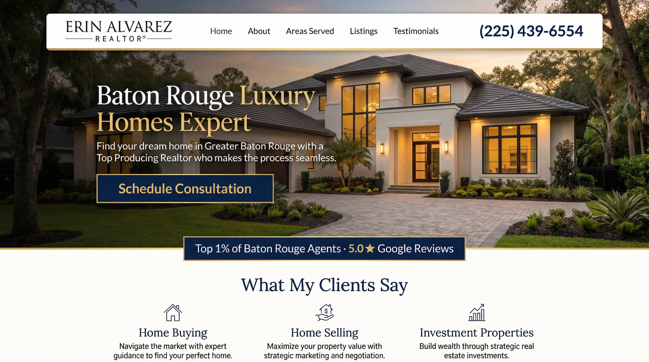 Erin Alvarez, Realtor® website preview