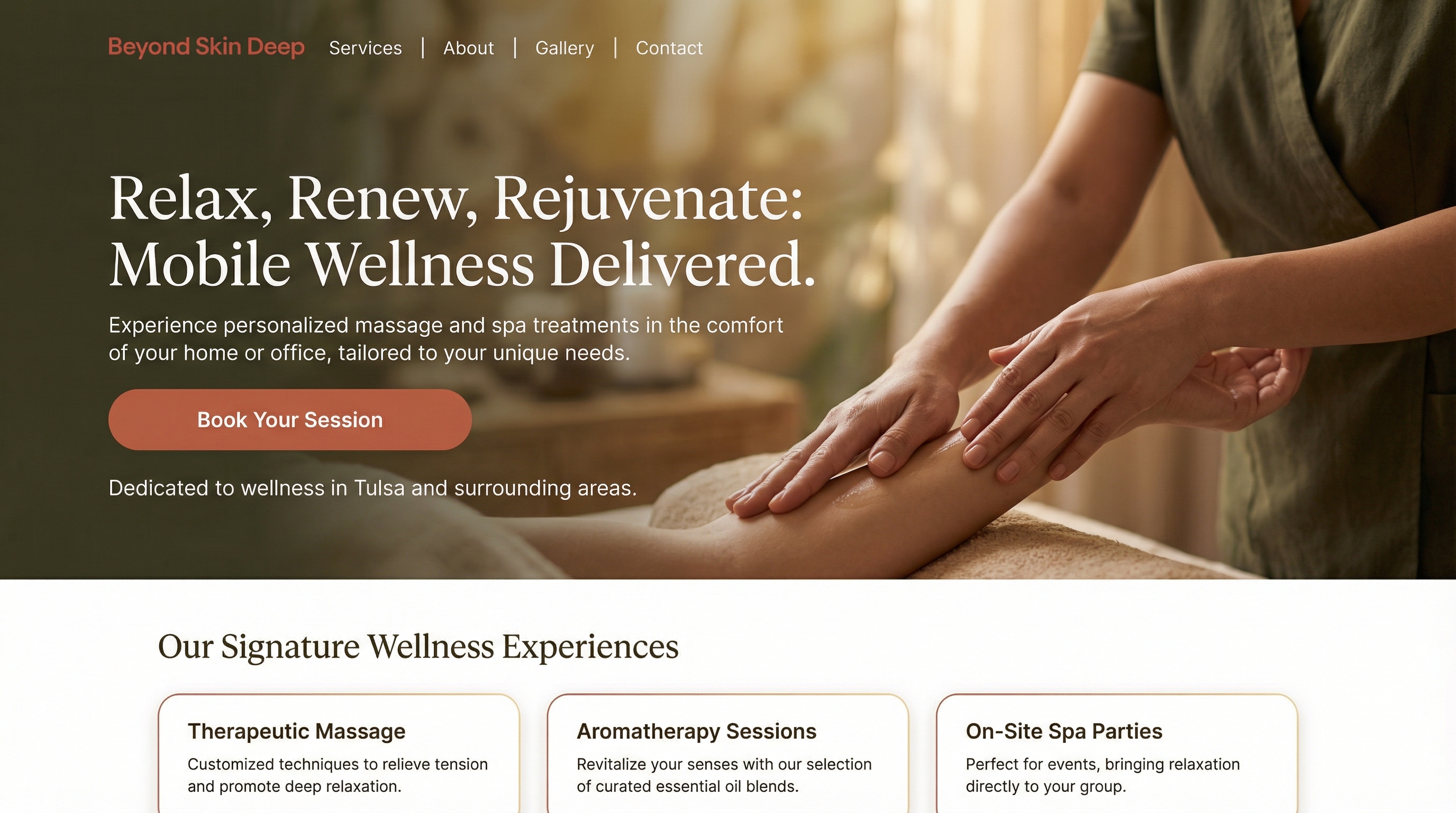 Beyond Skin Deep Mobile Wellness Spa website preview