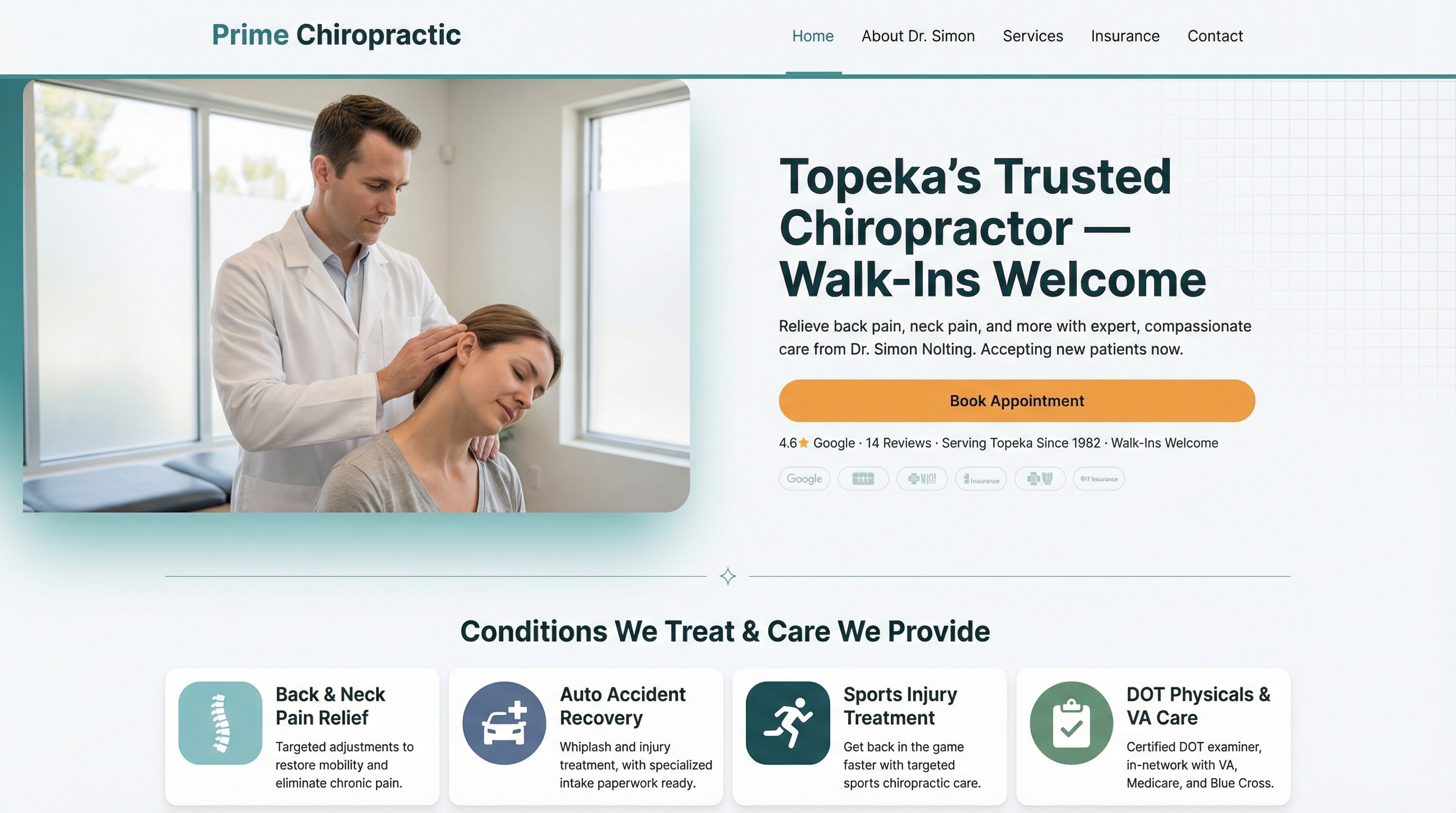 Prime Chiropractic website preview