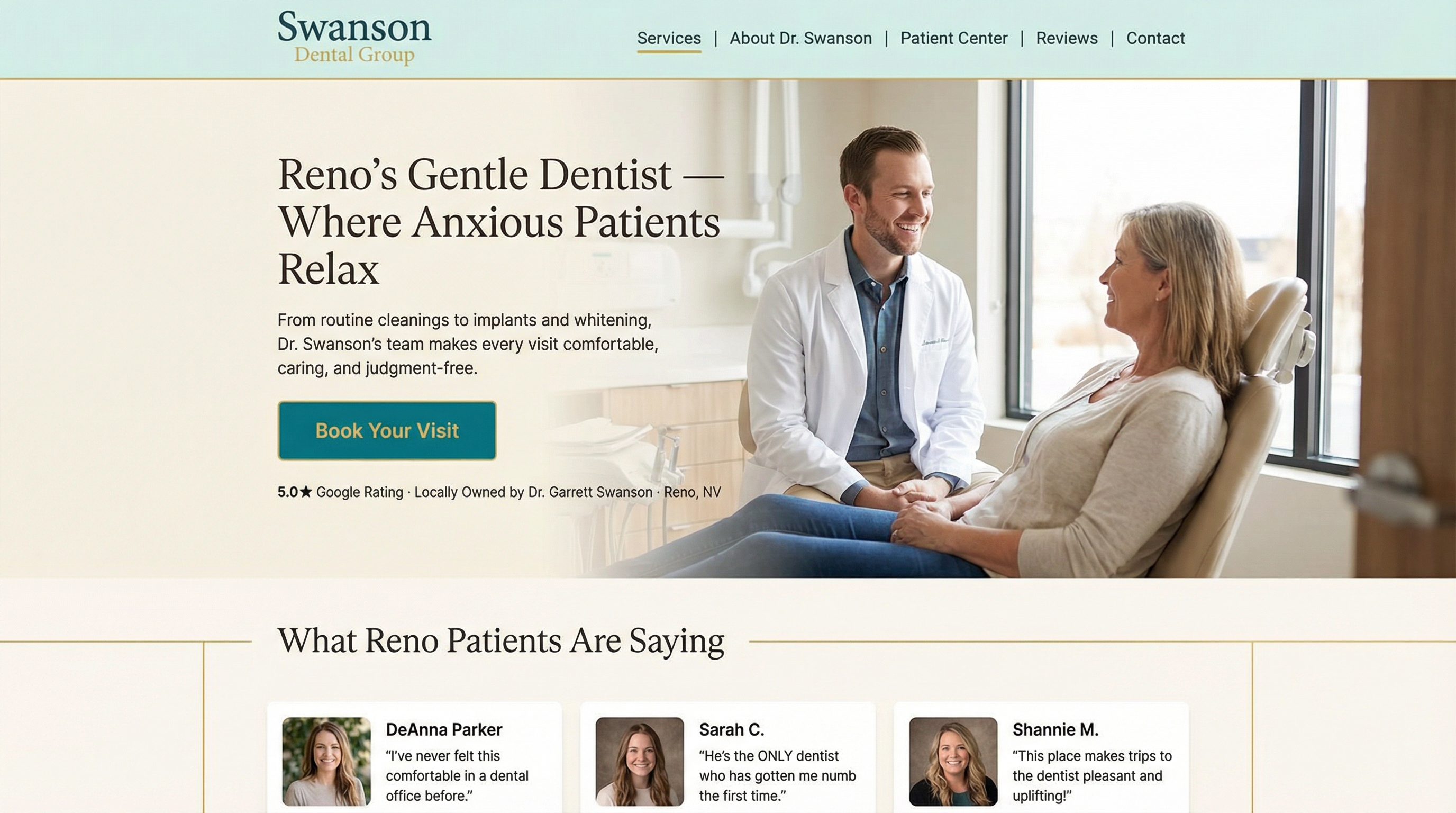 Swanson Dental Group website preview