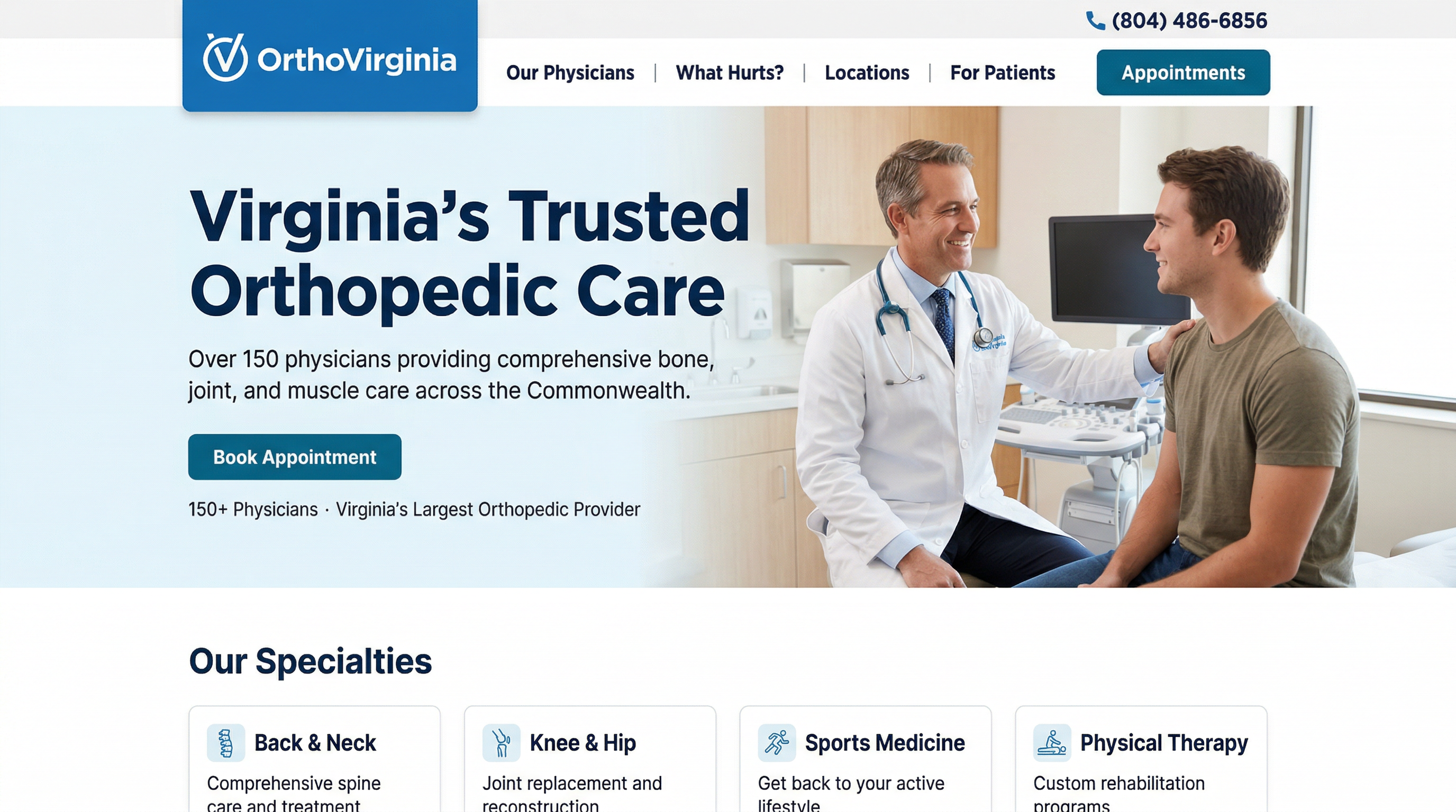 OrthoVirginia Alexandria website preview
