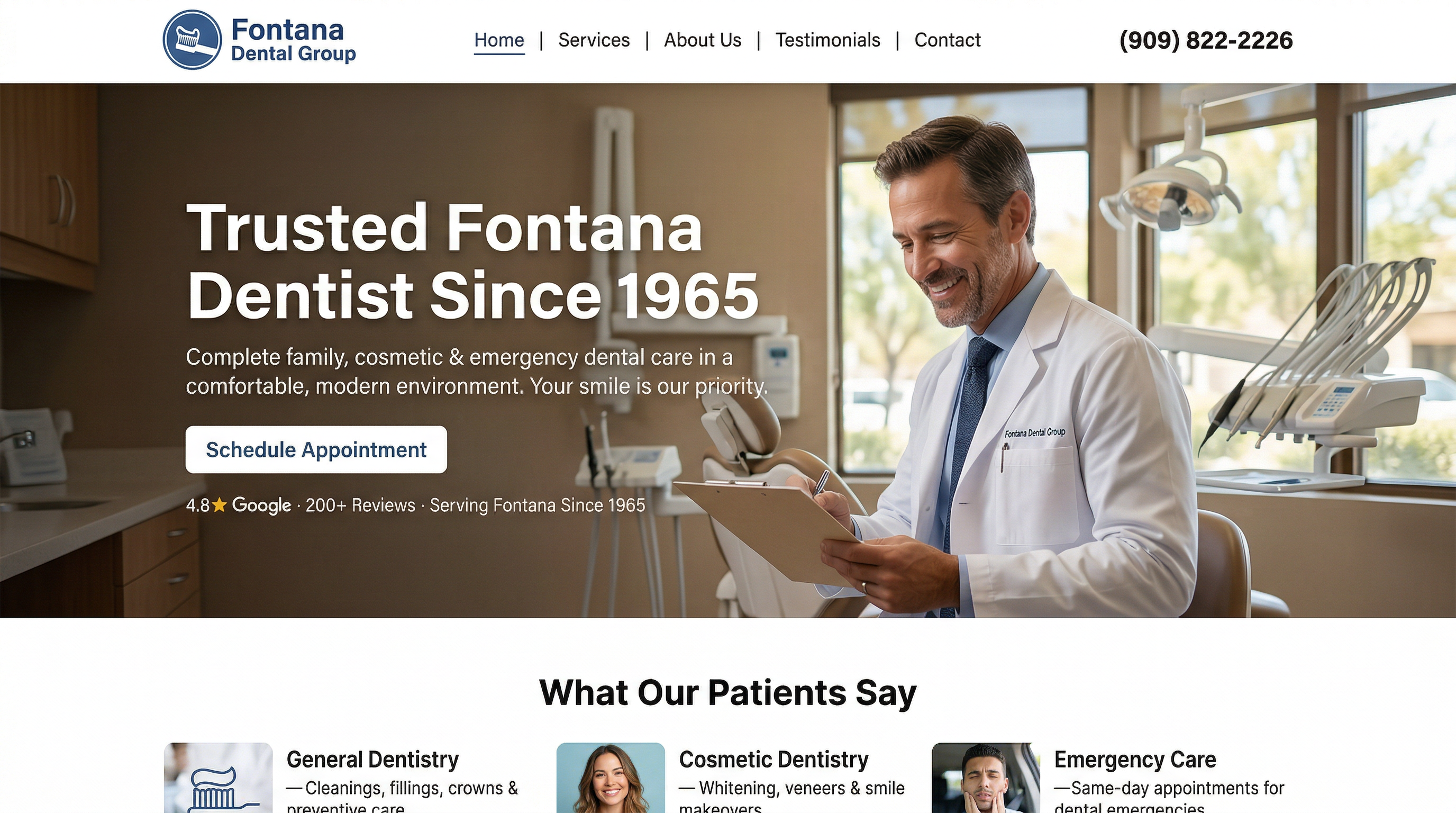 Fontana Dental Group website preview