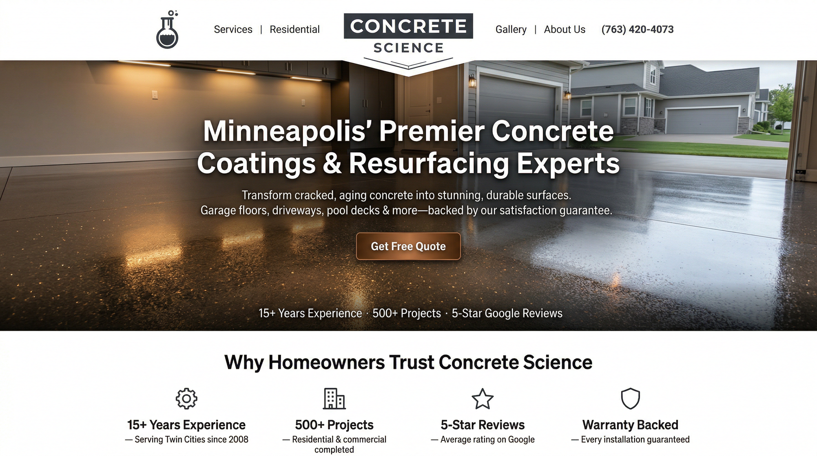 Concrete Science LLC website preview