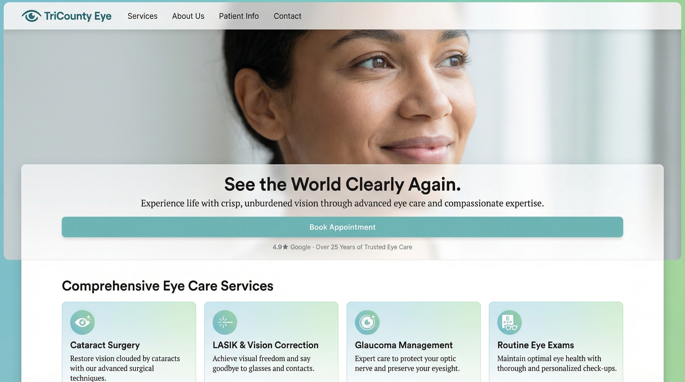 TriCounty Eye Institute website preview