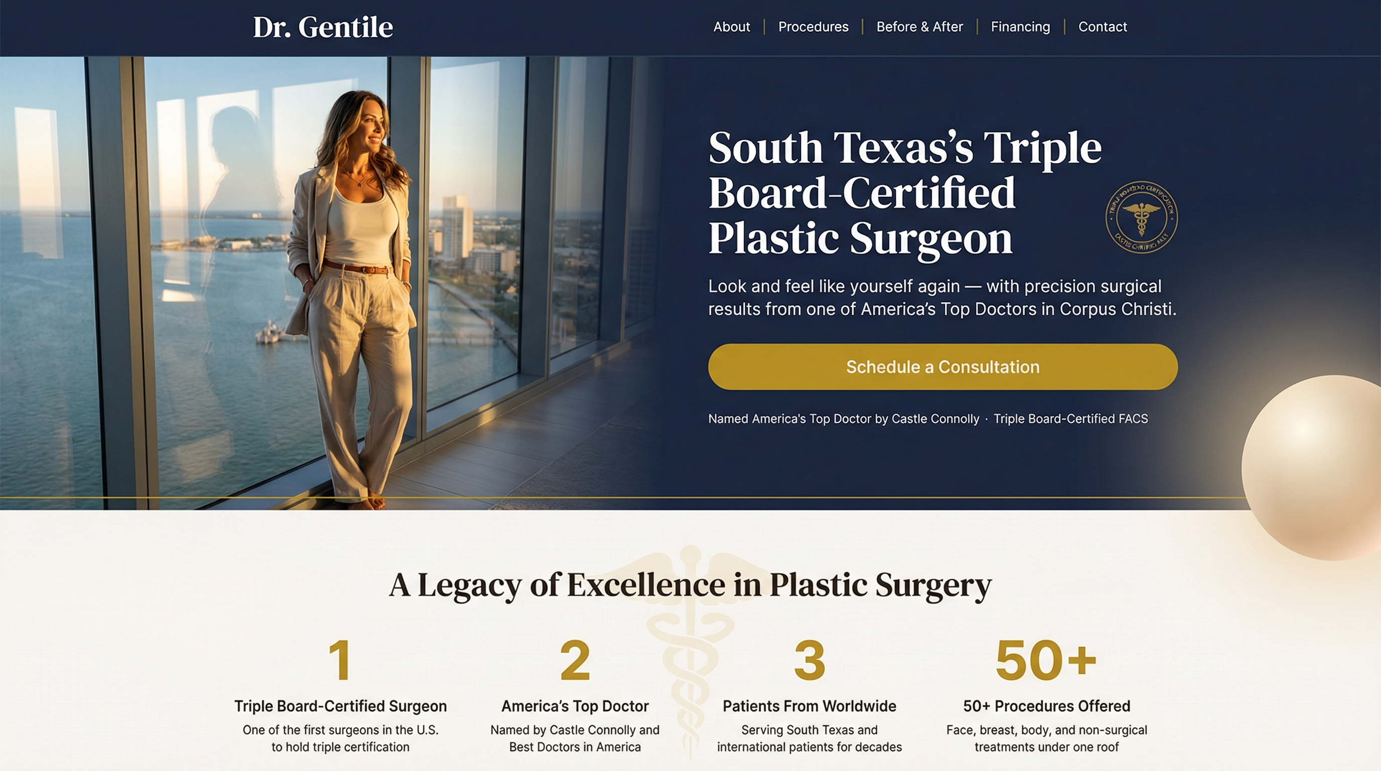 Herve Gentile, MD, FACS, website preview