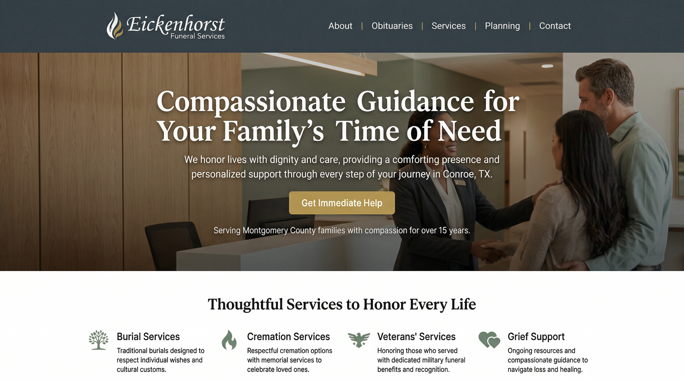 Eickenhorst Funeral Services website preview
