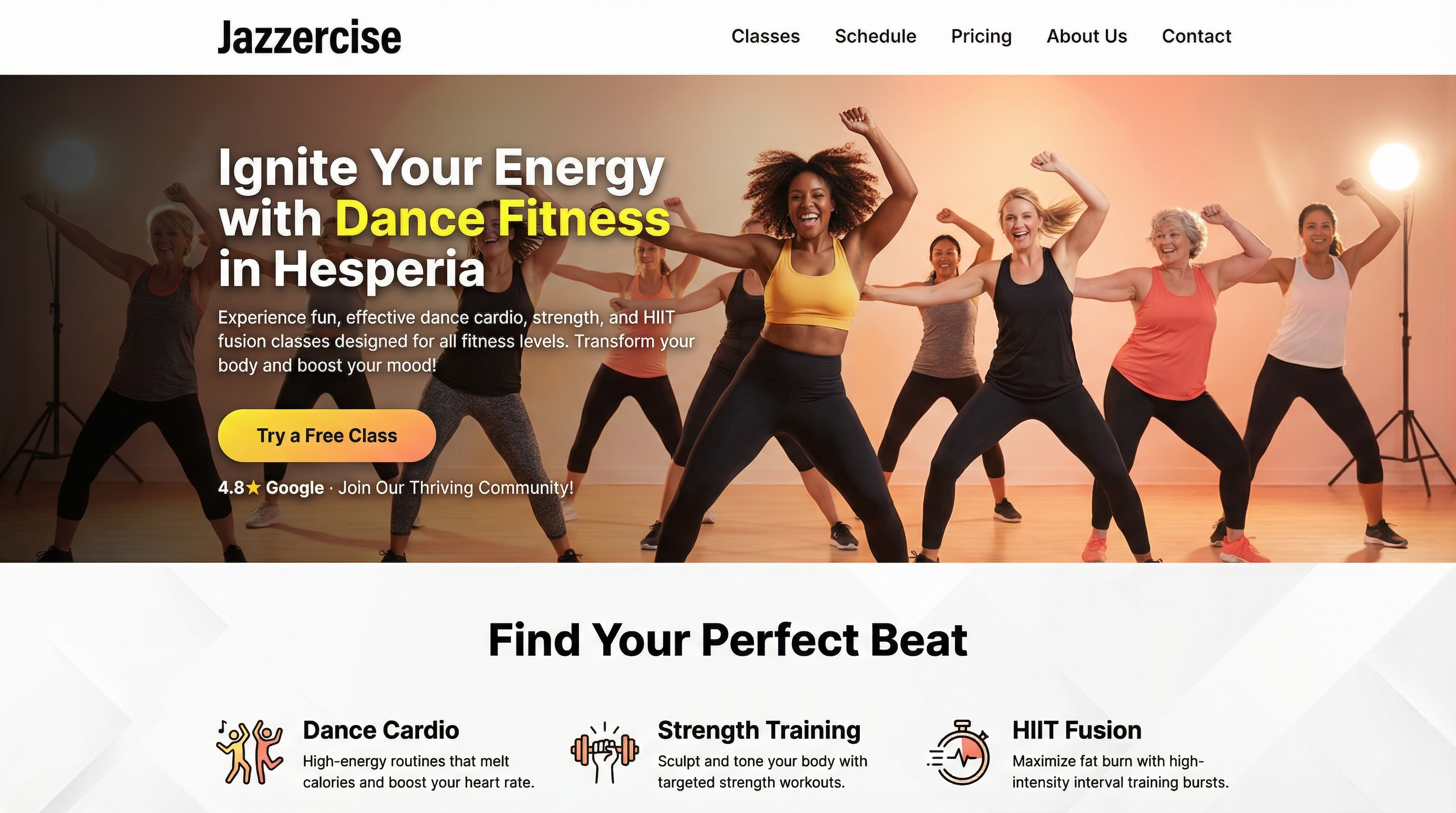 Jazzercise website preview