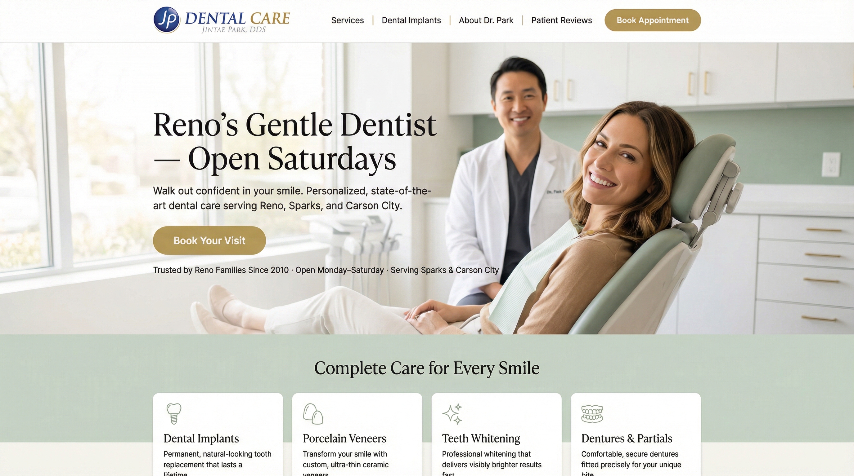 JP Dental Care website preview