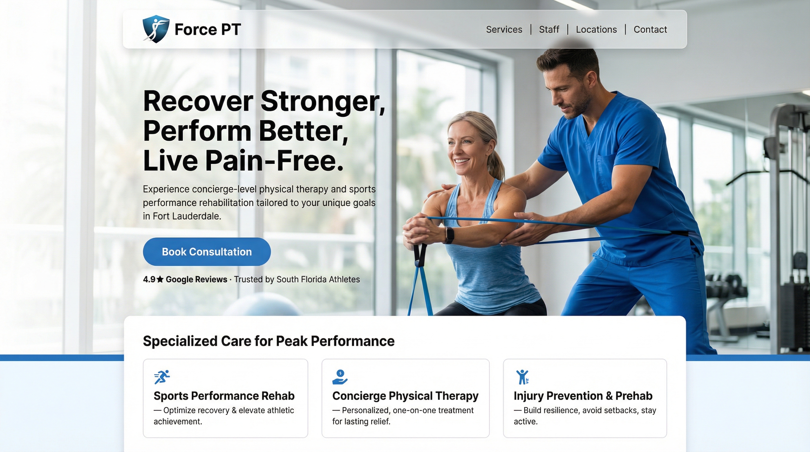 Force Physical Therapy - Fort Lauderdale website preview