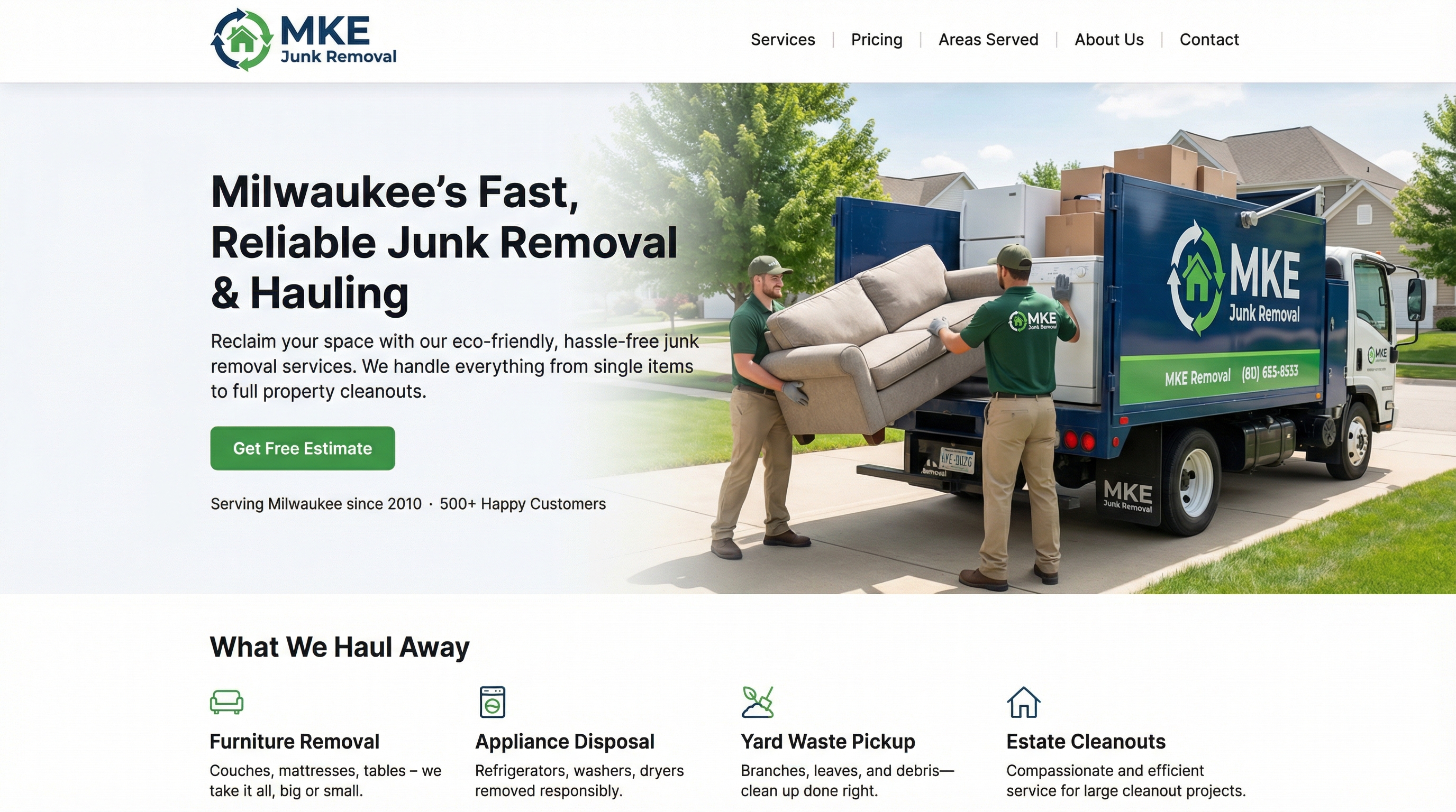 mke JunkRemoval website preview