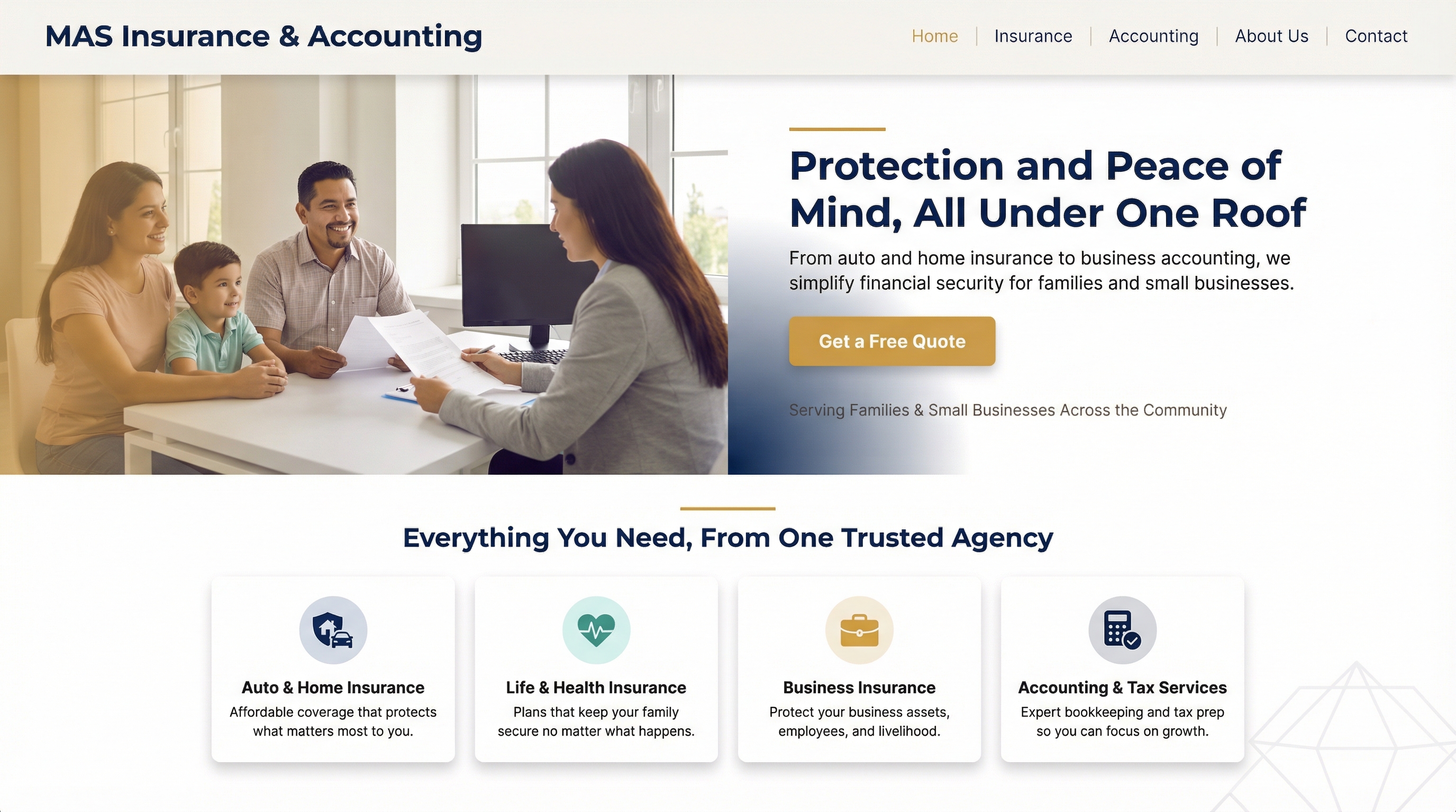Mas Insurance & Accounting LLC website preview