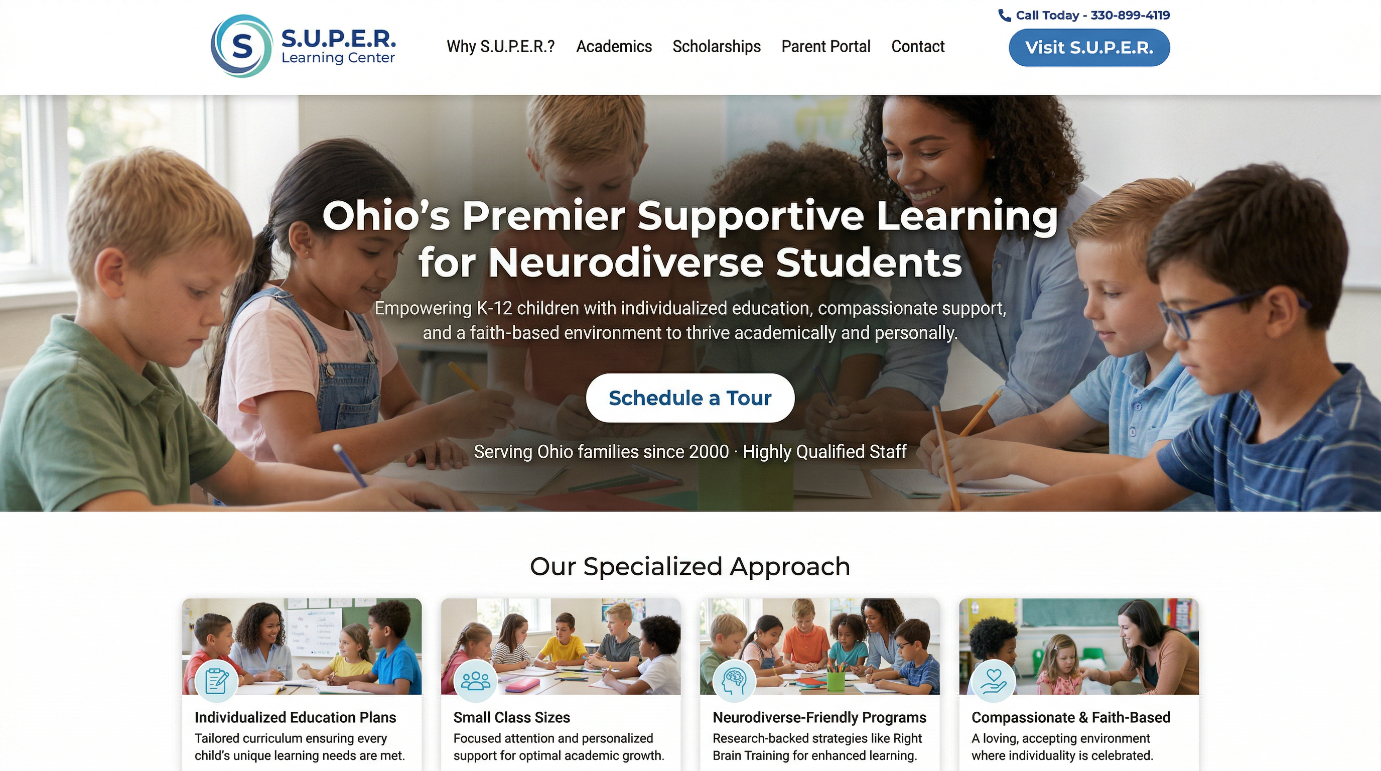 S.U.P.E.R. Learning Center website preview