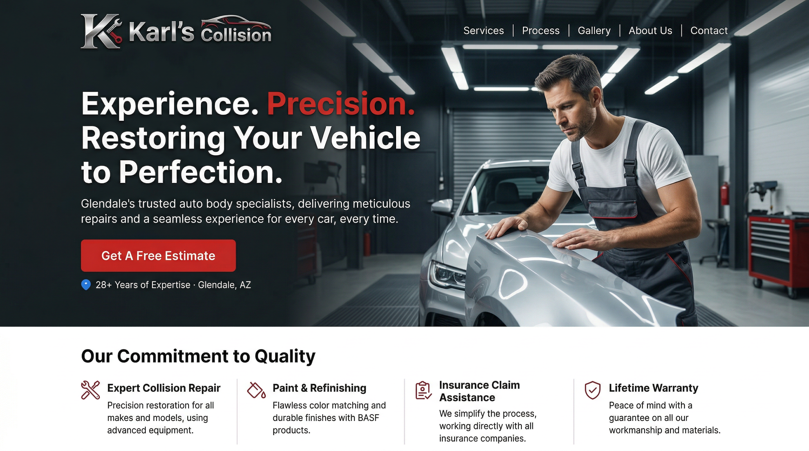 Karl's Collision Repair website preview