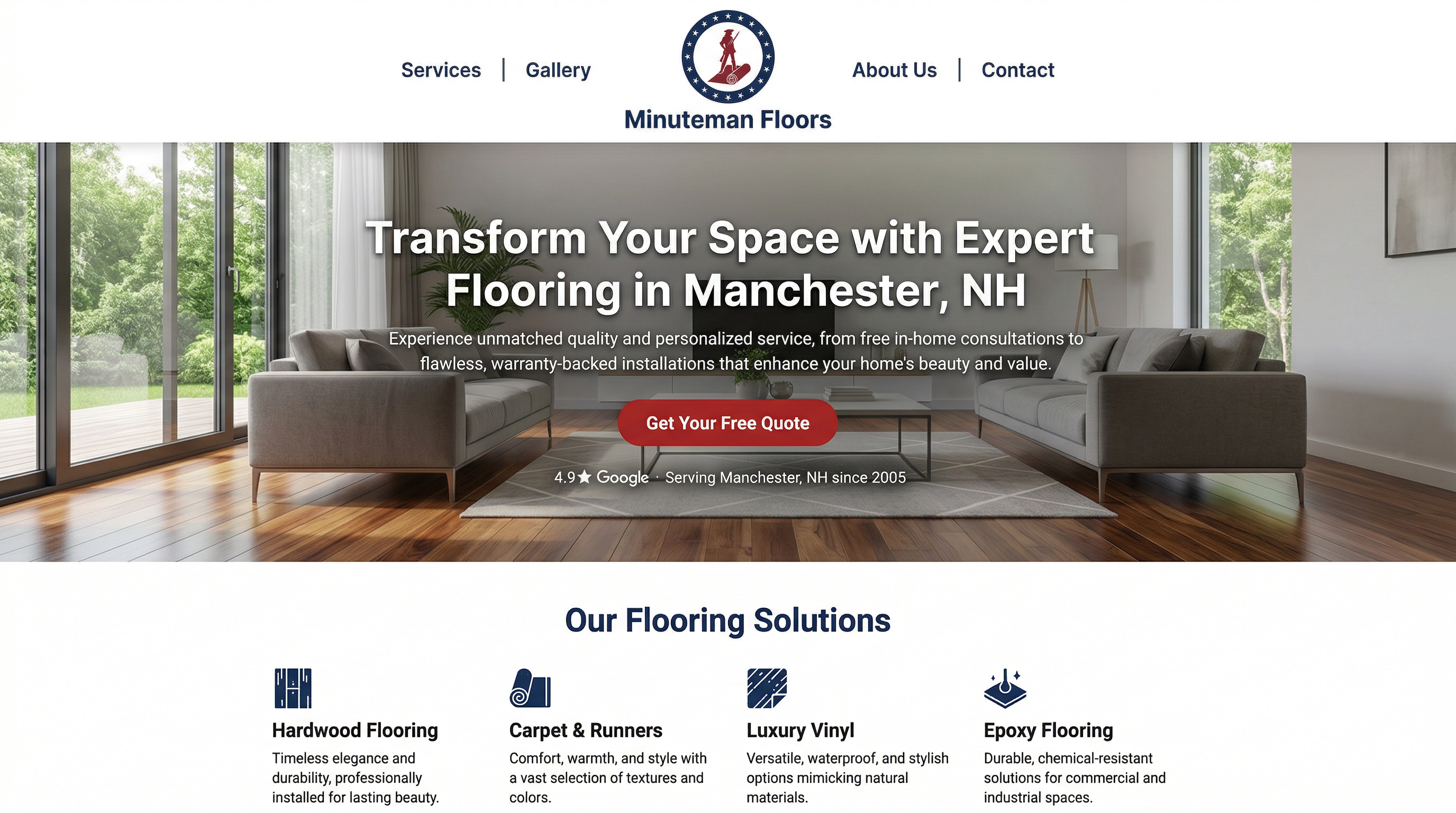 Minuteman Floors website preview