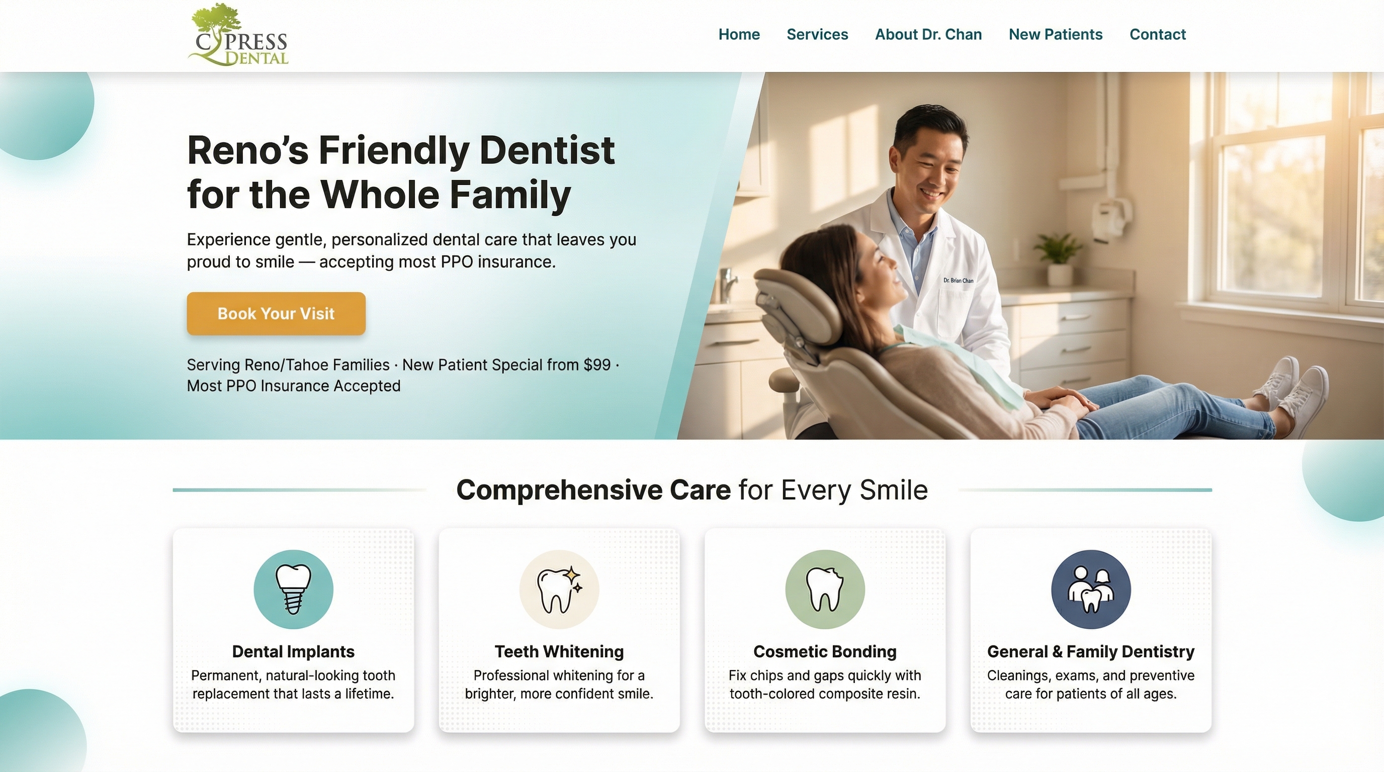 Cypress Dental - Dr. Brian G. Chan website preview