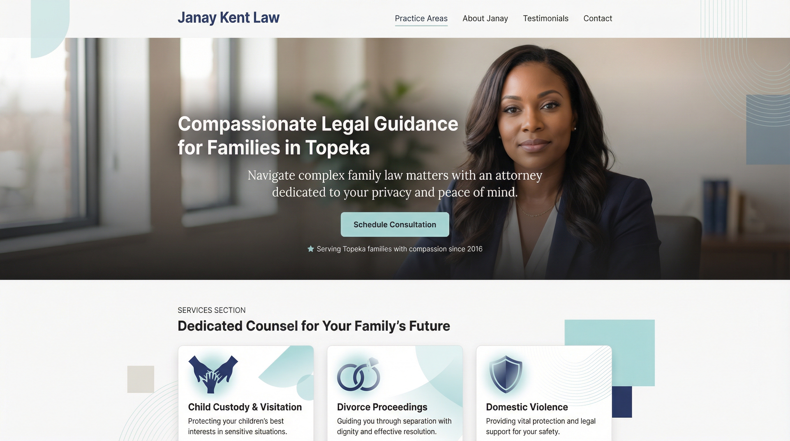The Law Office of Janay Kent, LLC website preview