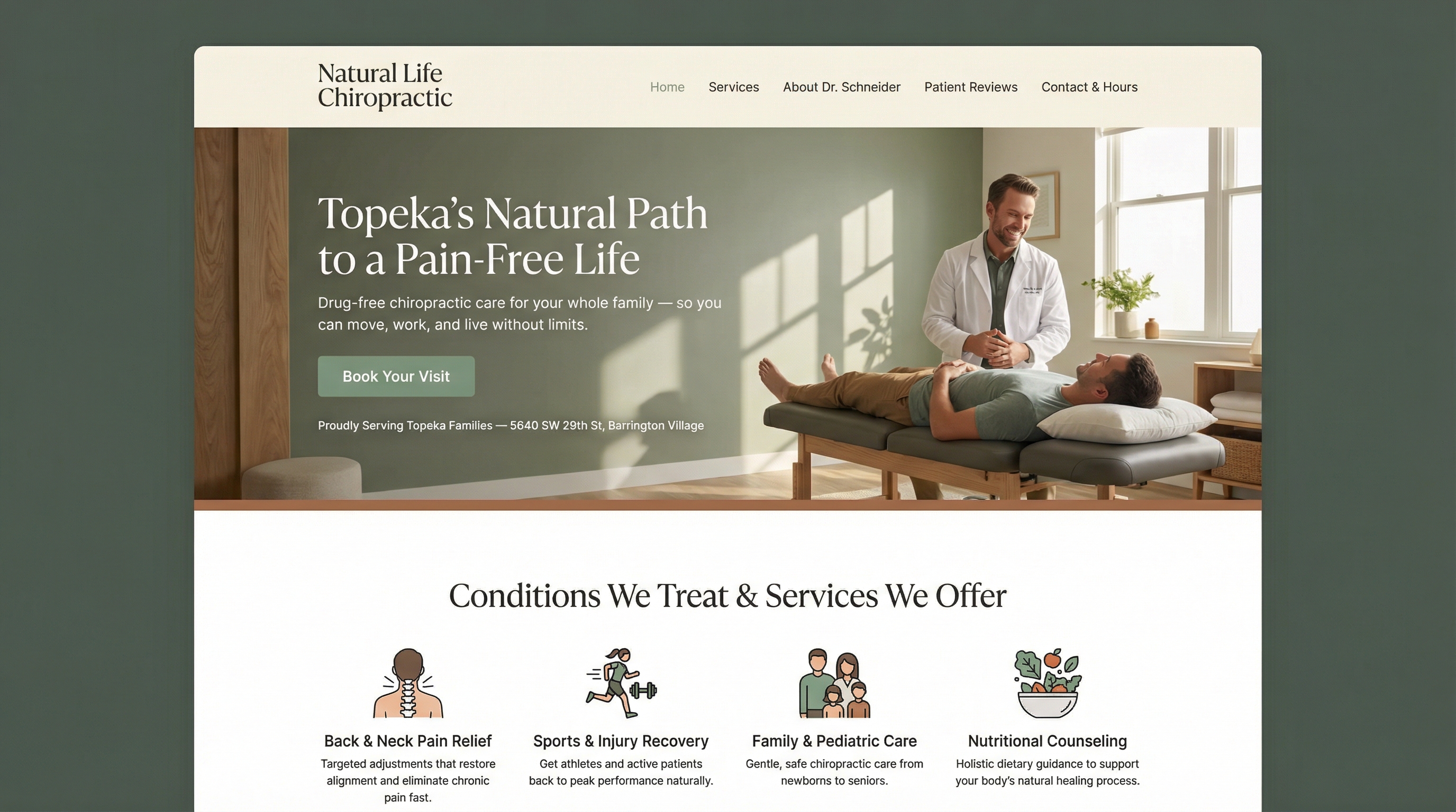 Natural Life Chiropractic website preview