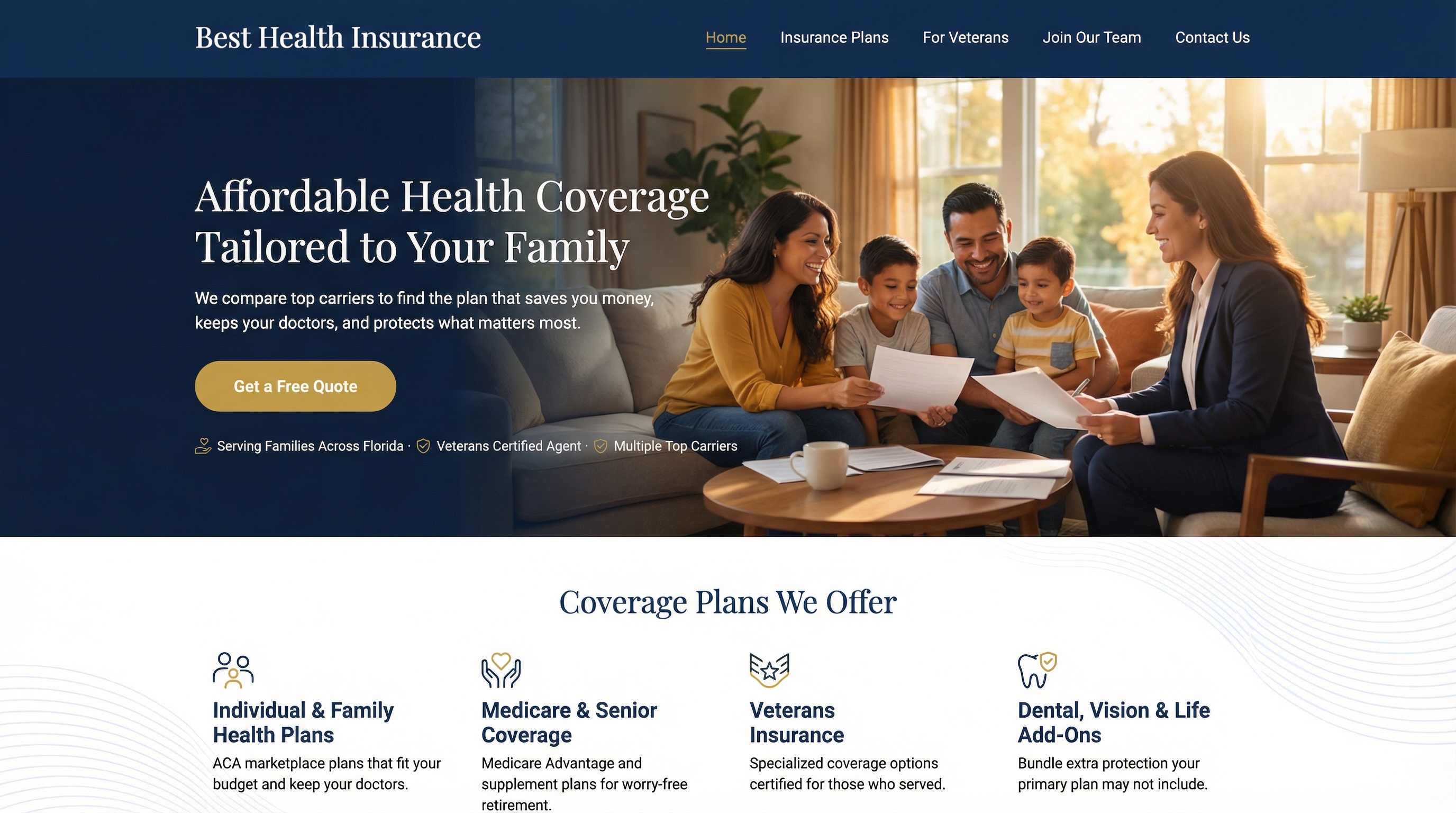 Best Health Insurance Care website preview