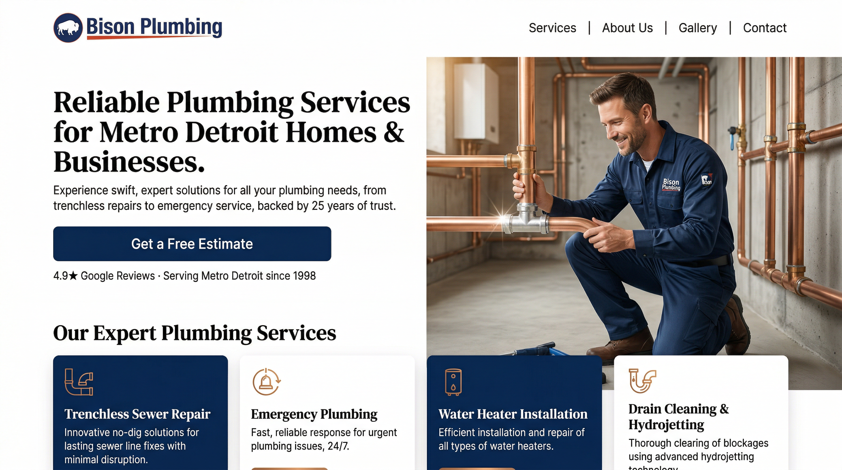 Bison Plumbing website preview
