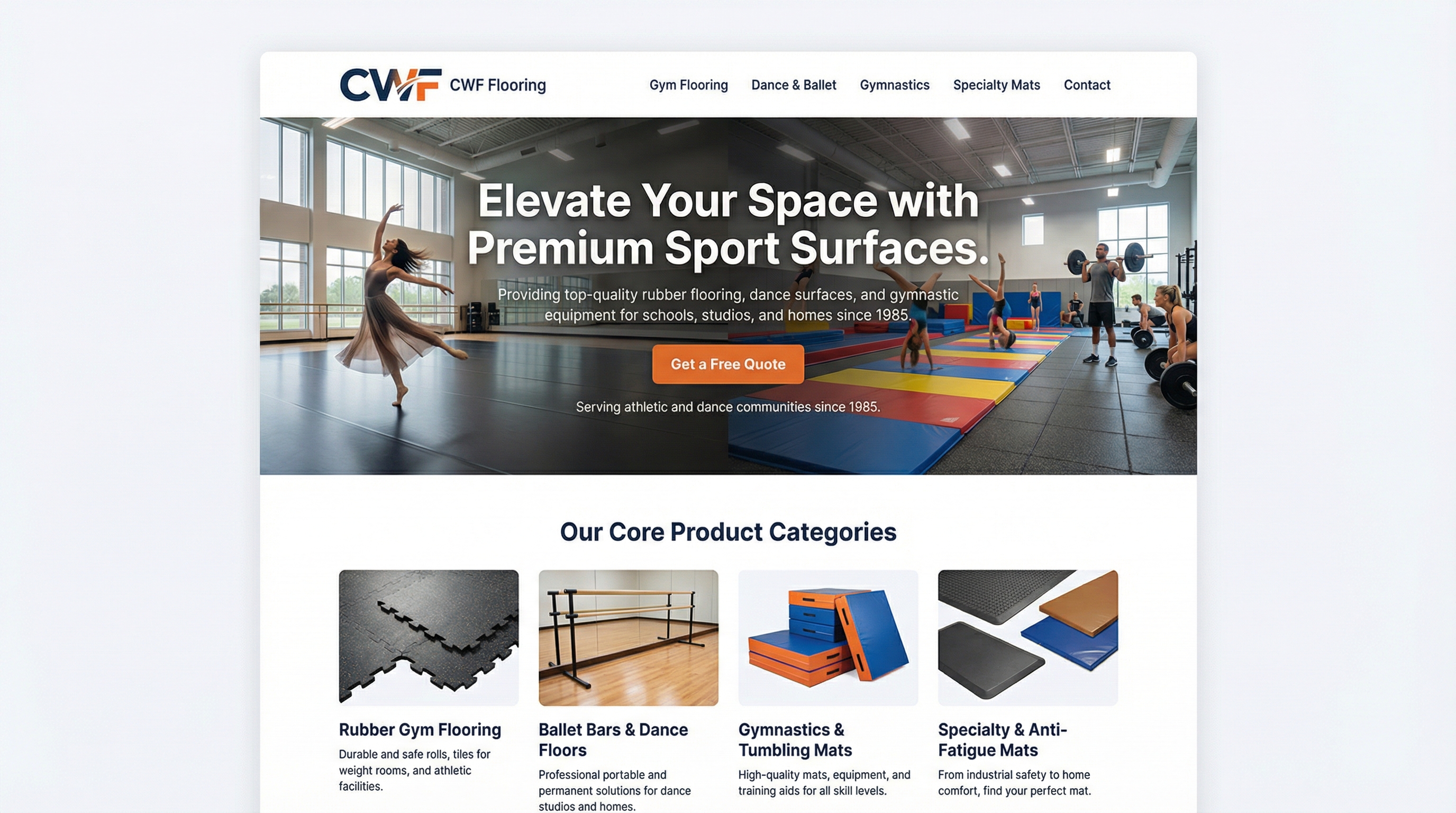 CWF Flooring, Inc. website preview