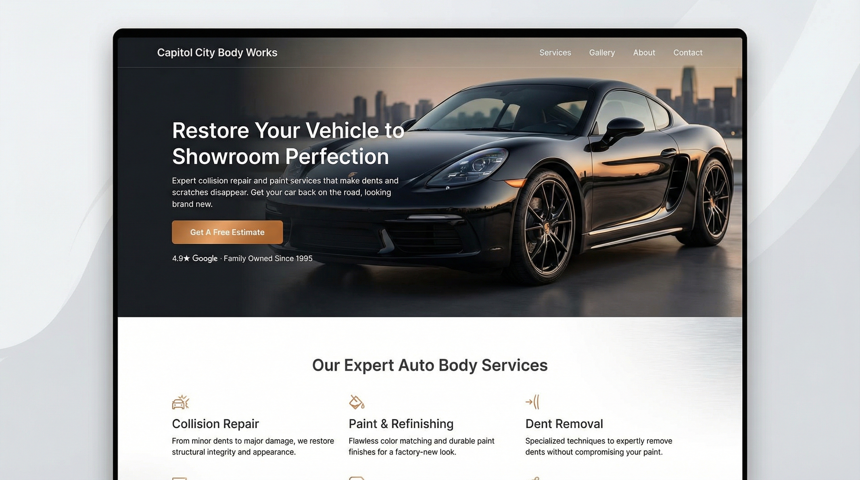 Capitol City Body Works website preview