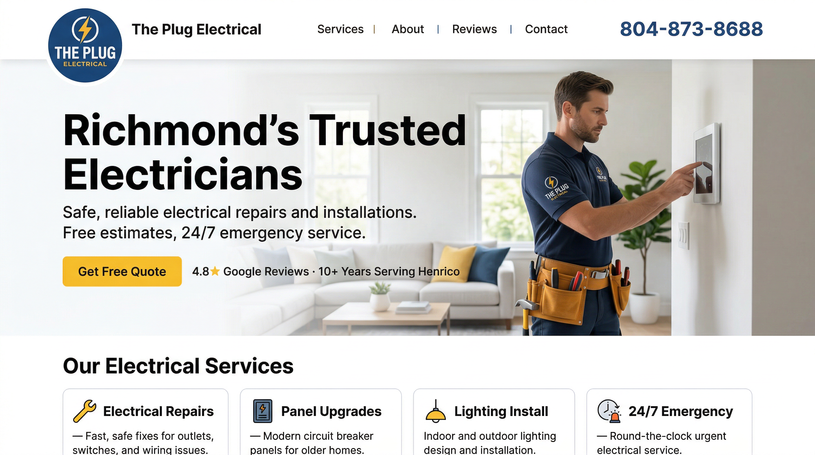 The Plug Electrical website preview