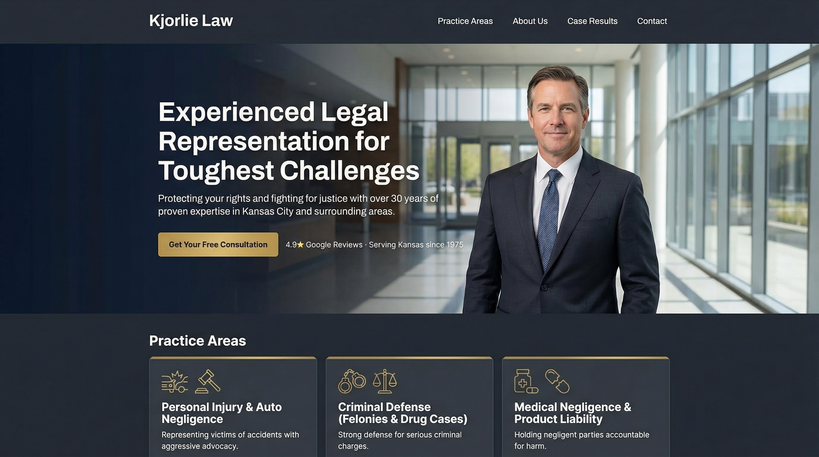 Eric Kjorlie website preview