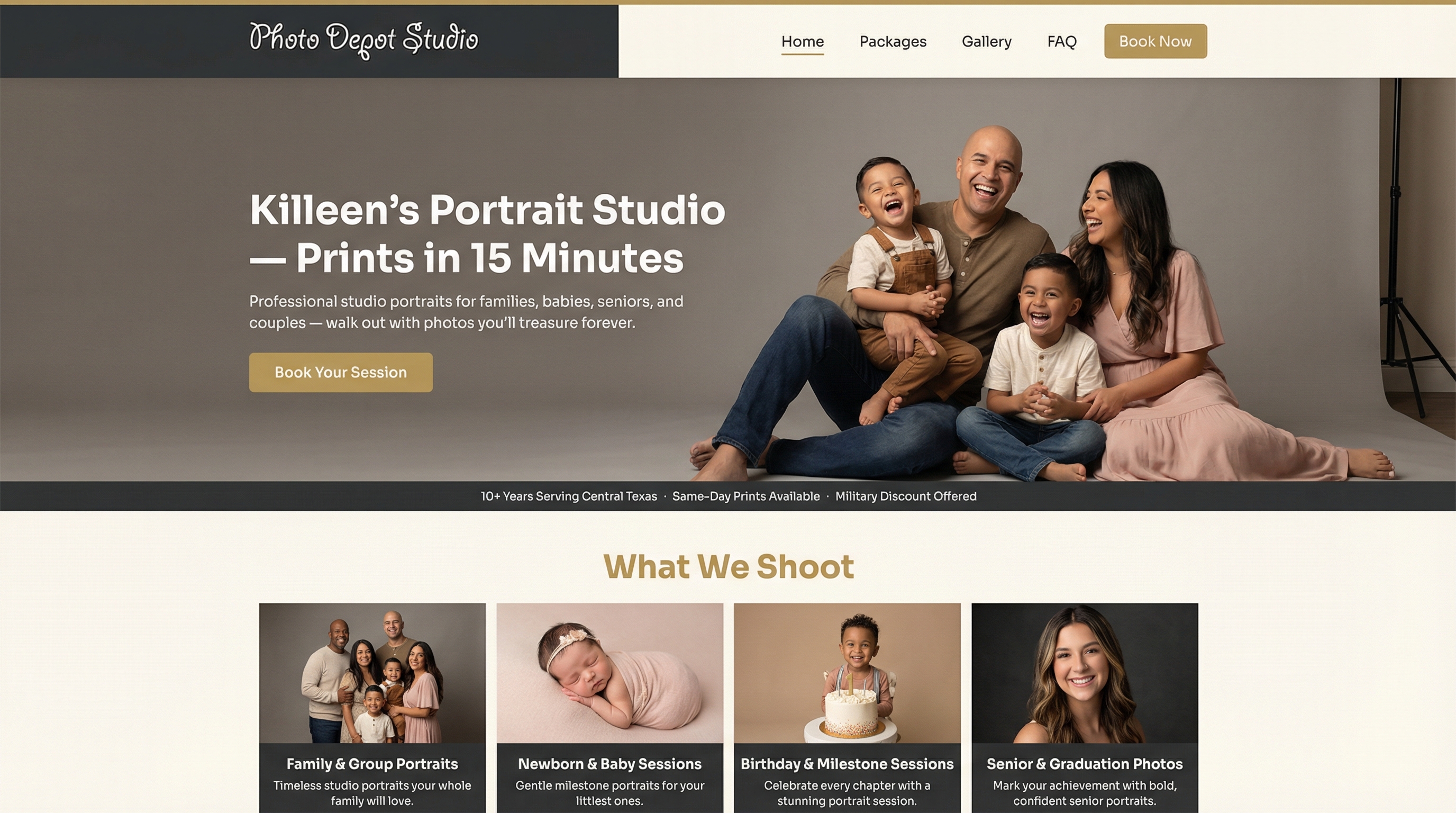 Photo Depot Studio website preview