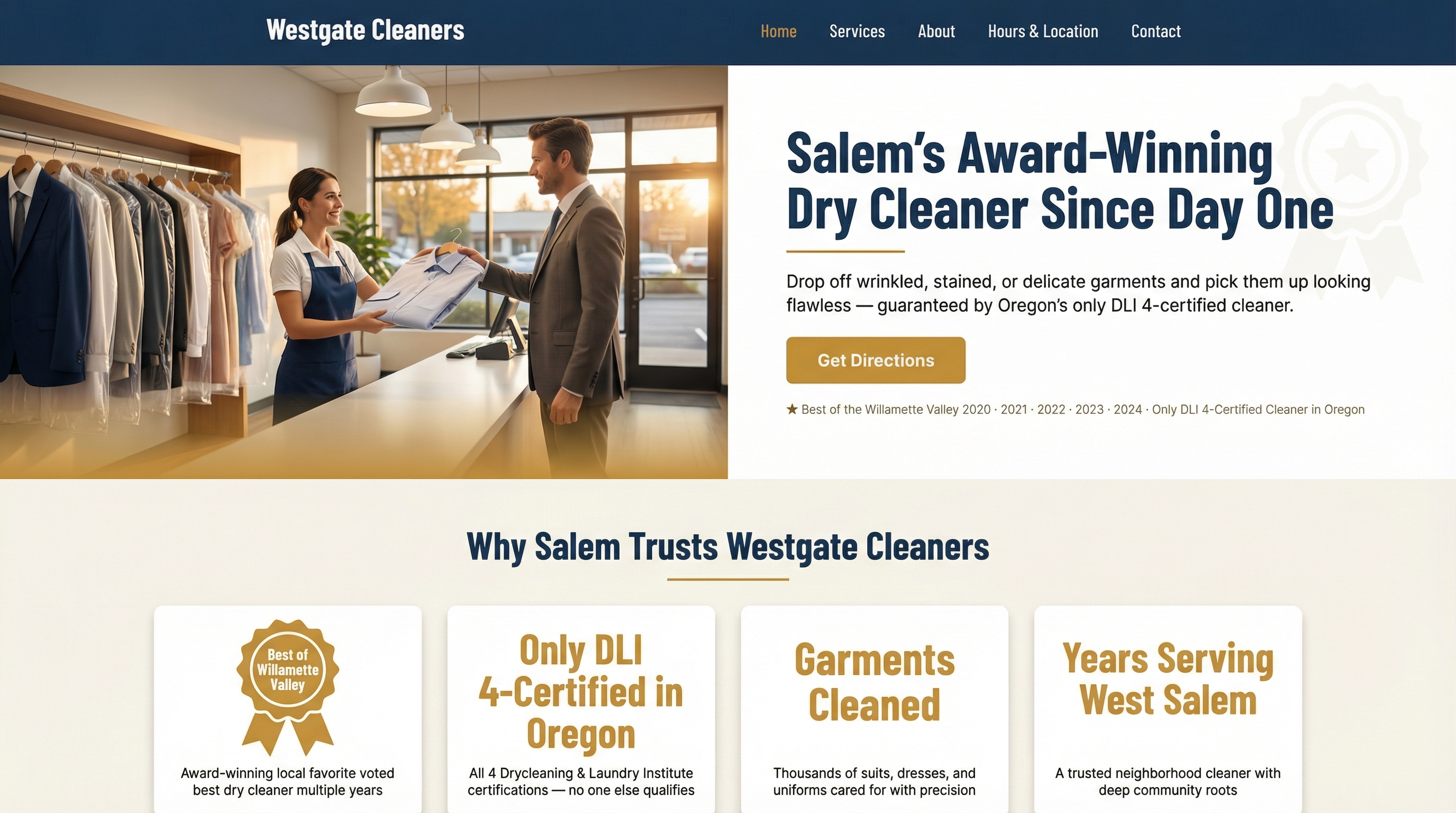 Westgate Cleaners website preview