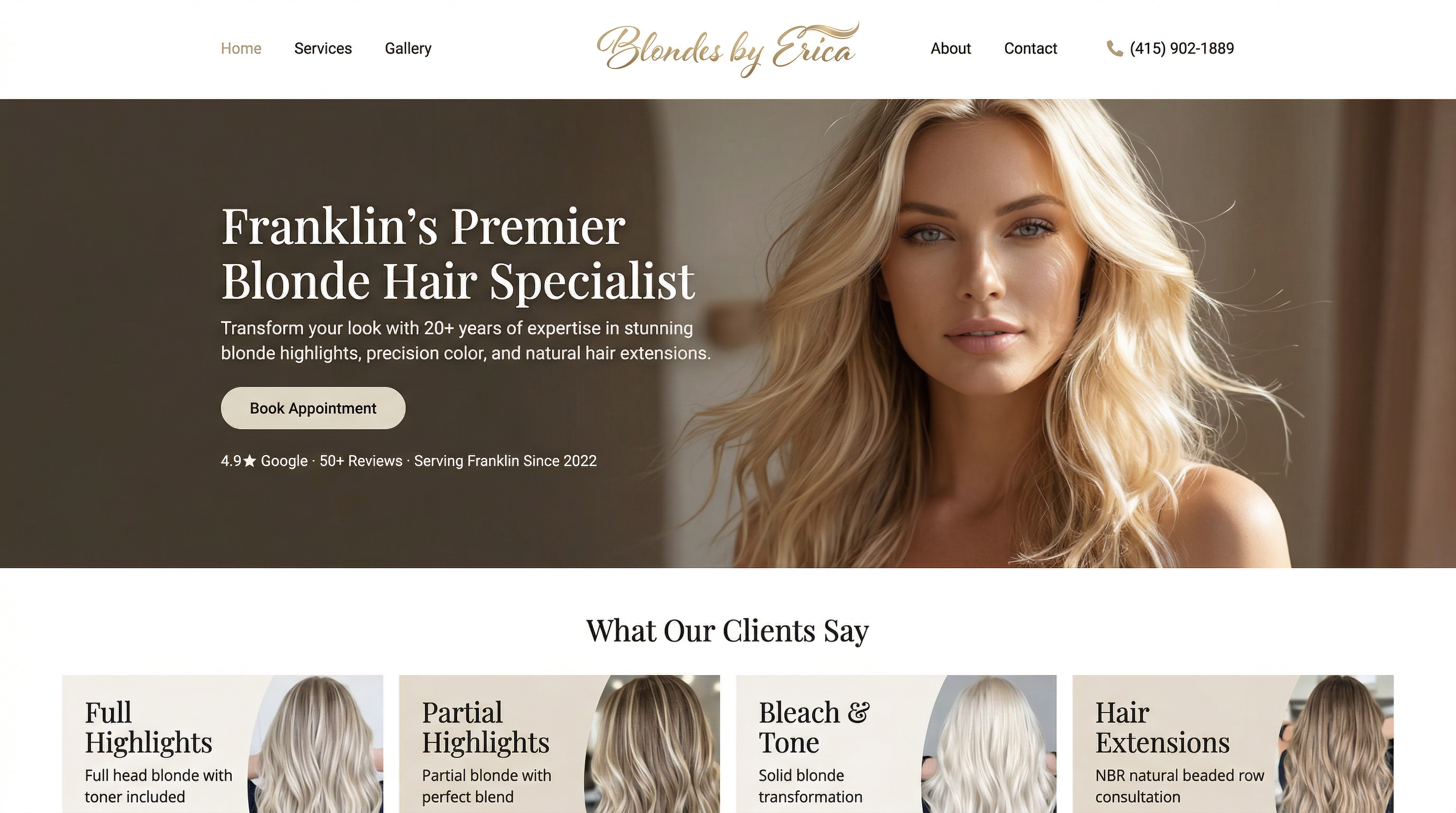 Blondes by Erica website preview